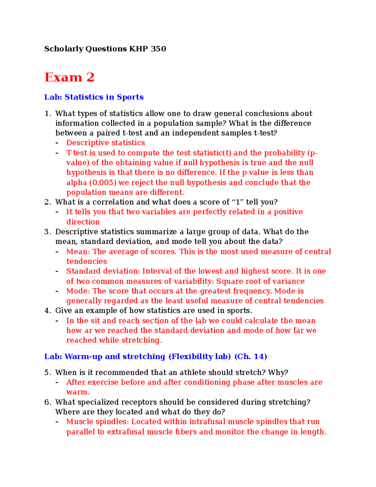 Scholarly Questions Spring 2023 - Scholarly Questions KHP 350 Exam 2 ...