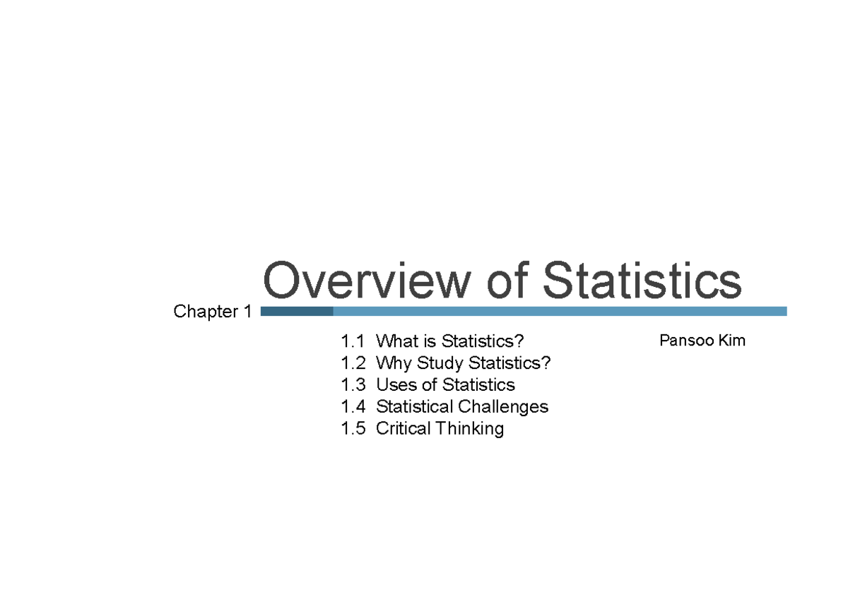 Applied Statistics In Business And Economics CH1 - Overview Of ...