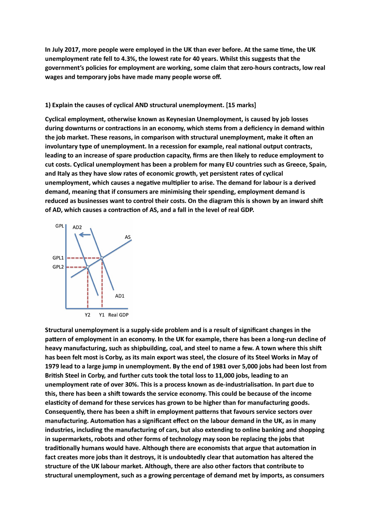 structure of a 25 marker economics essay