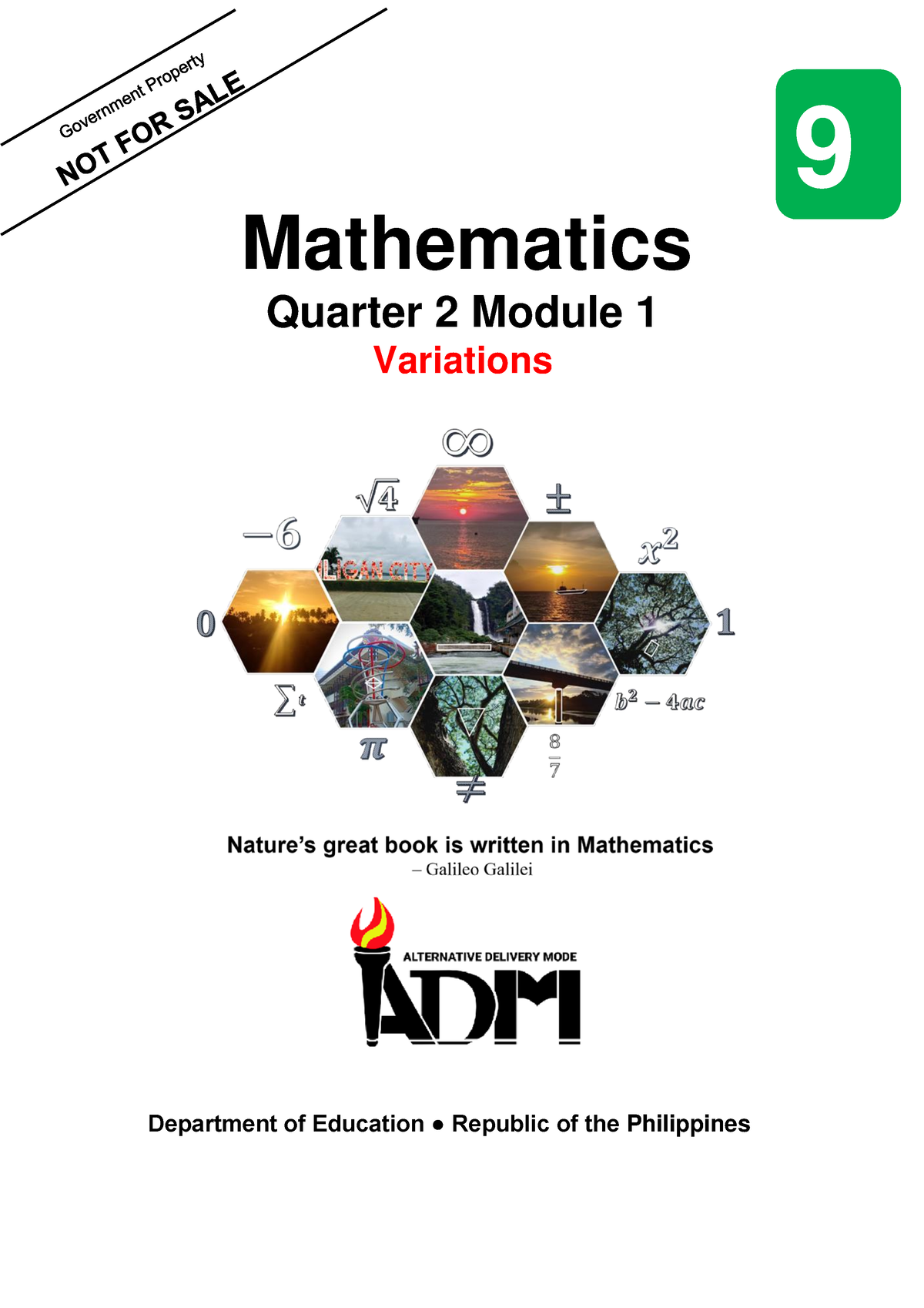 Math9 Quarter 2 Module 1 Mathematics Quarter 2 Module 1 Variations Department Of Education 0305