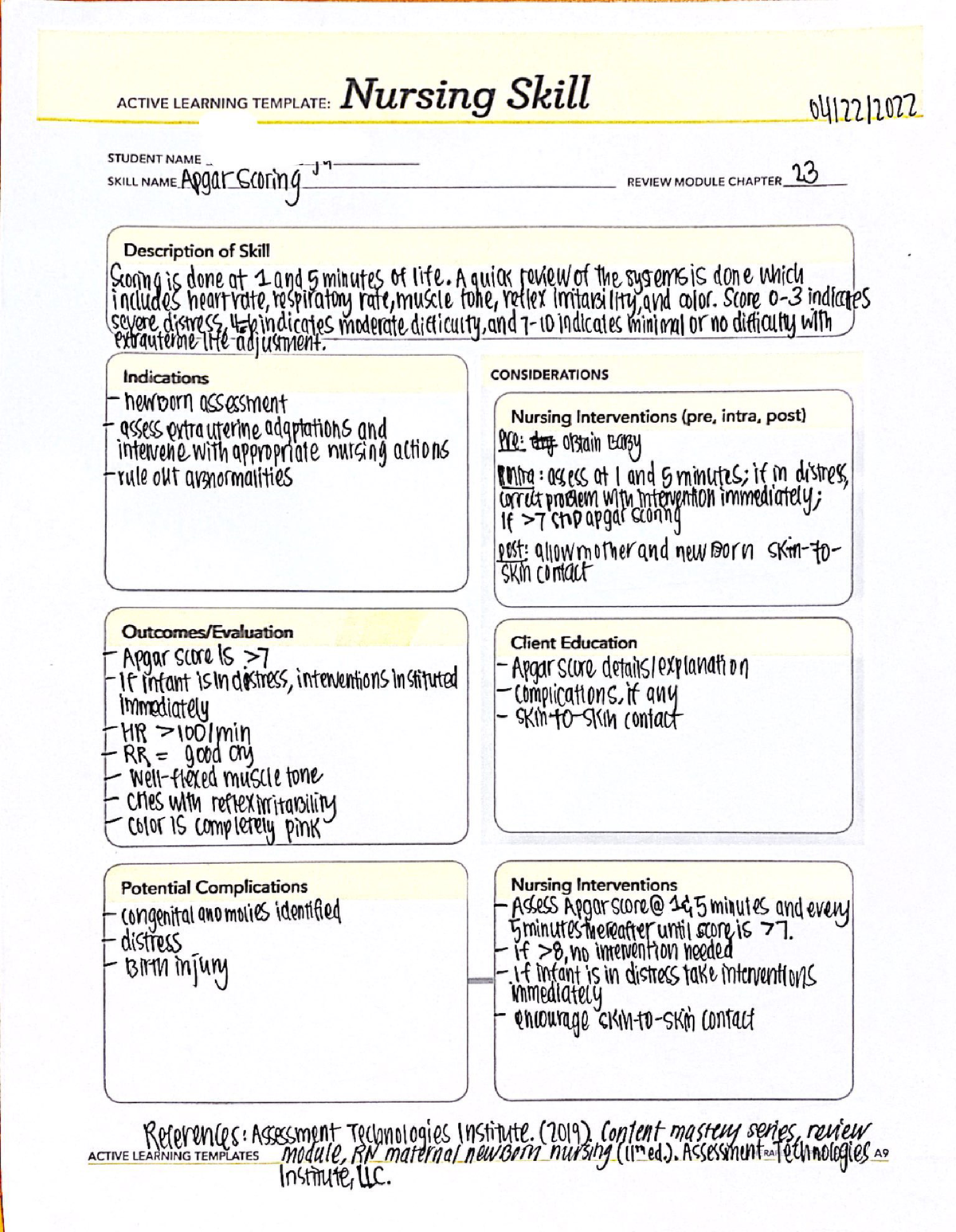 nursing-skill-apgar-scoring-nr-327-studocu