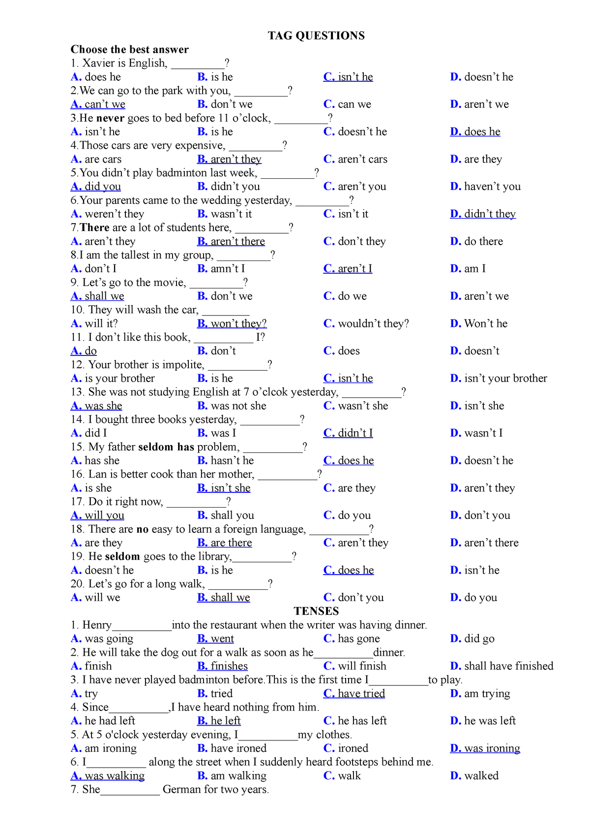 revision-exercises-on-tag-questions-and-tenses-tag-questions-choose