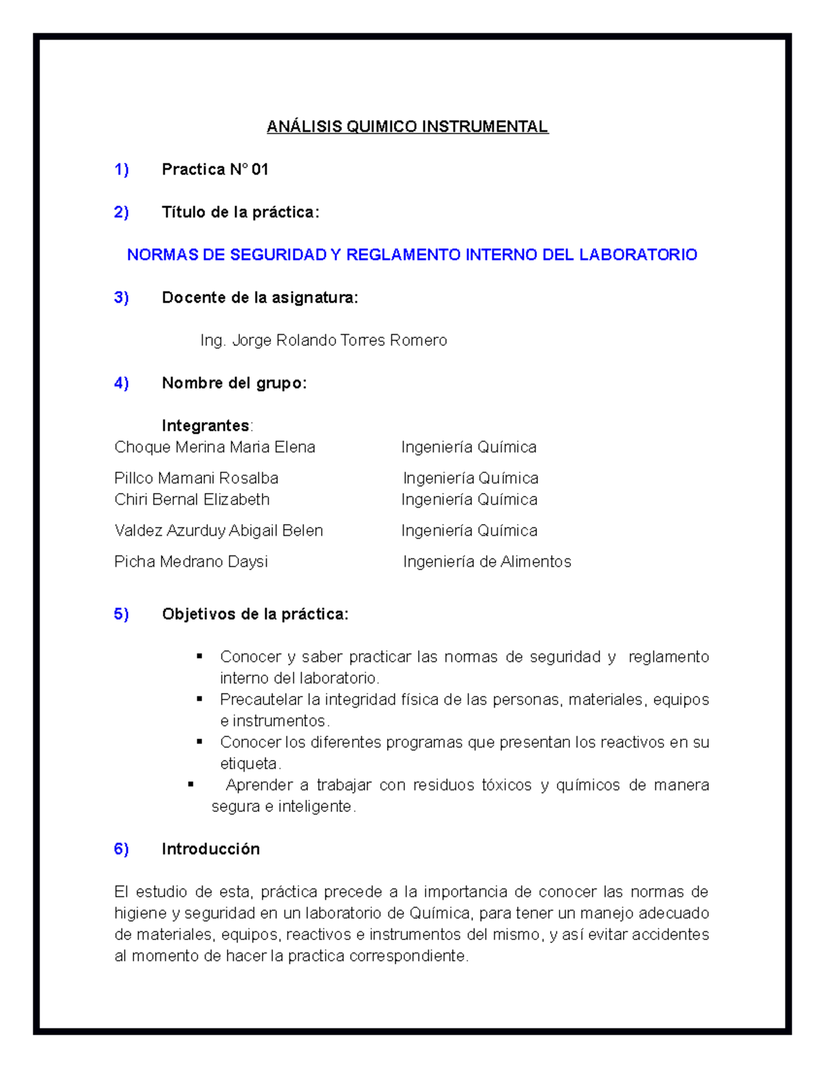 Analisis Quimico Instrumental Informe Corregido 12 - ANÁLISIS QUIMICO ...