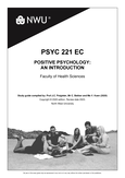 PSYC221 - NWU - Positive Psychology / Positiewe Psigologie - Studocu