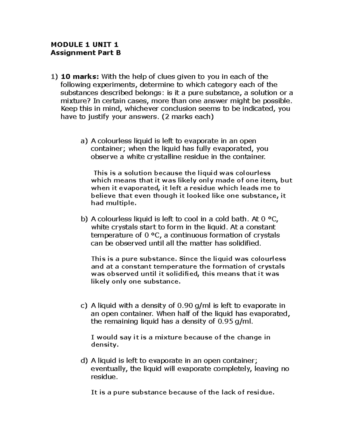 Module 1 Unit 1 Assignment B - MODULE 1 UNIT 1 Assignment Part B 10 ...