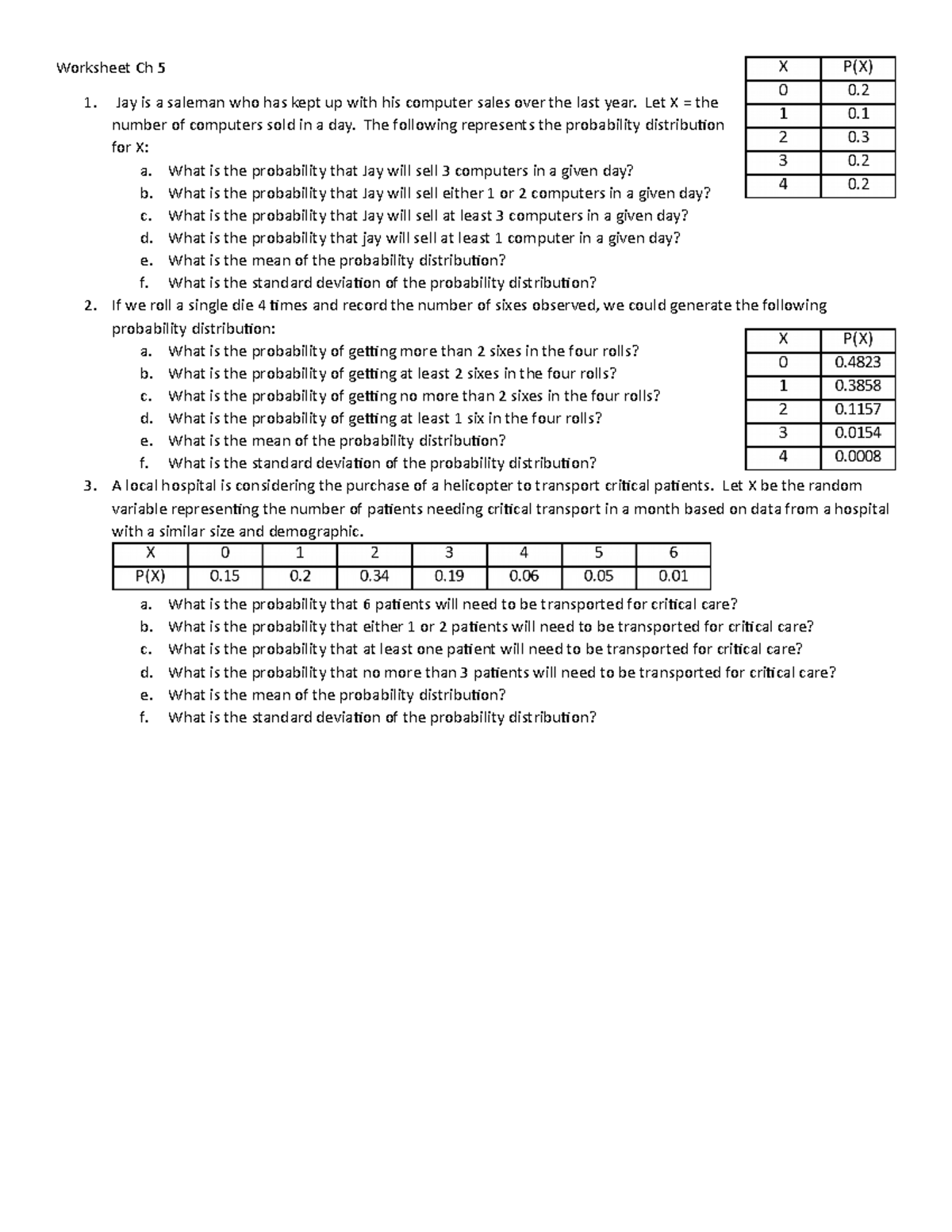 Ch 5 worksheet (1) - Professor Taylor study materials - Worksheet Ch 5 ...