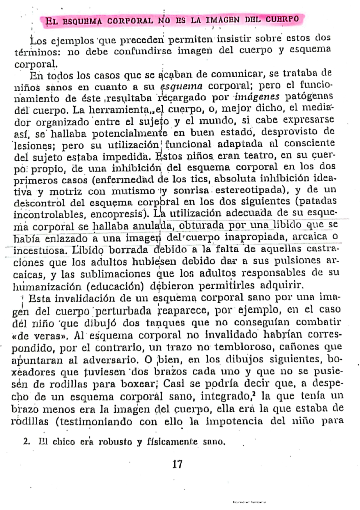 Imagen inconsciente del cuerpo - Filosofía - Studocu