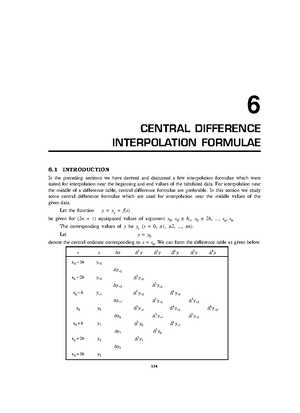 Numerical Analysis Central Difference Interpolation Formulae 6 Numerical Analysis Central Difference Interpolation Formulae 6