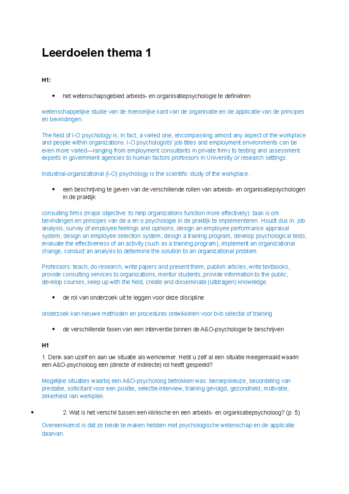 Samenvatting Industrial And Organizational Psychology Paul E. Spector ...