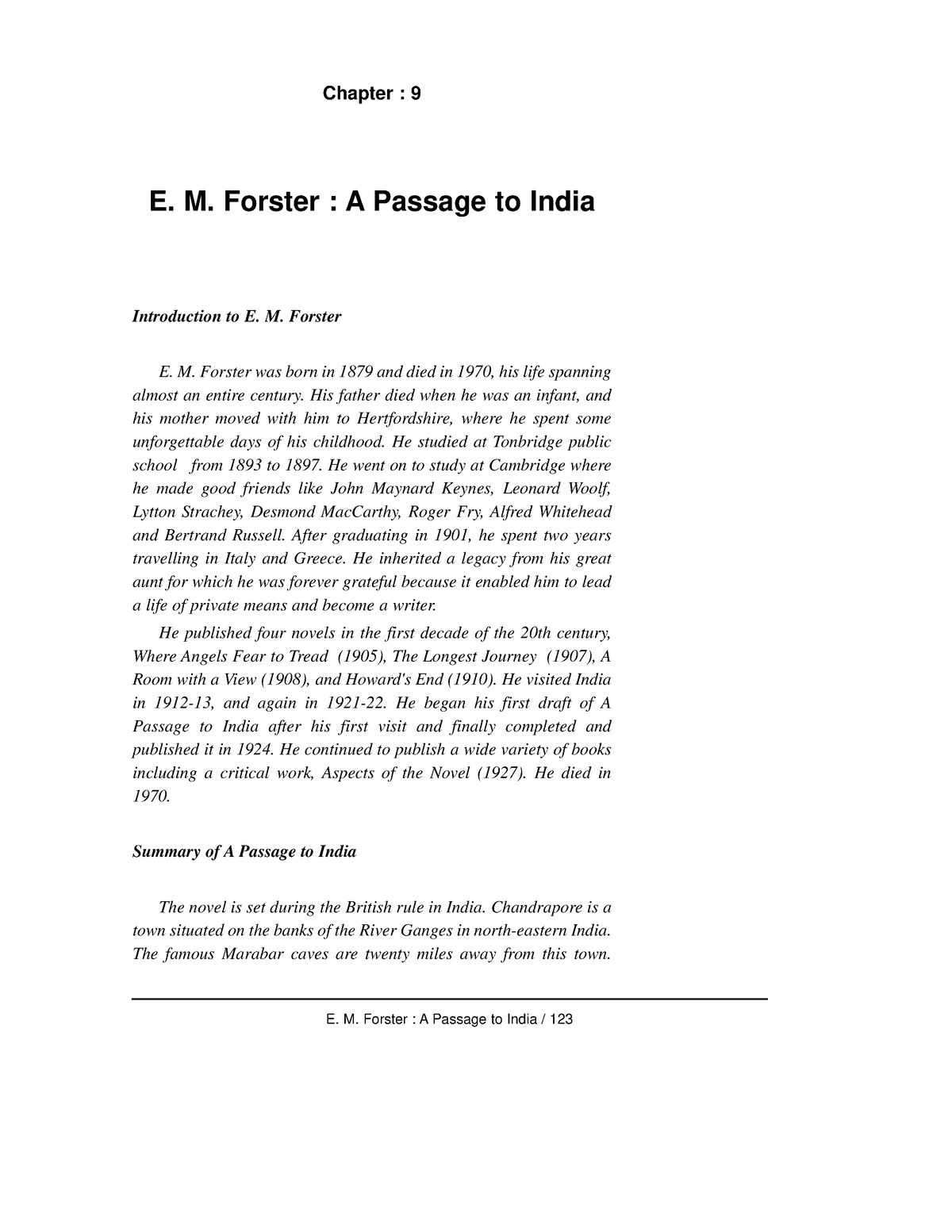 essay questions on a passage to india