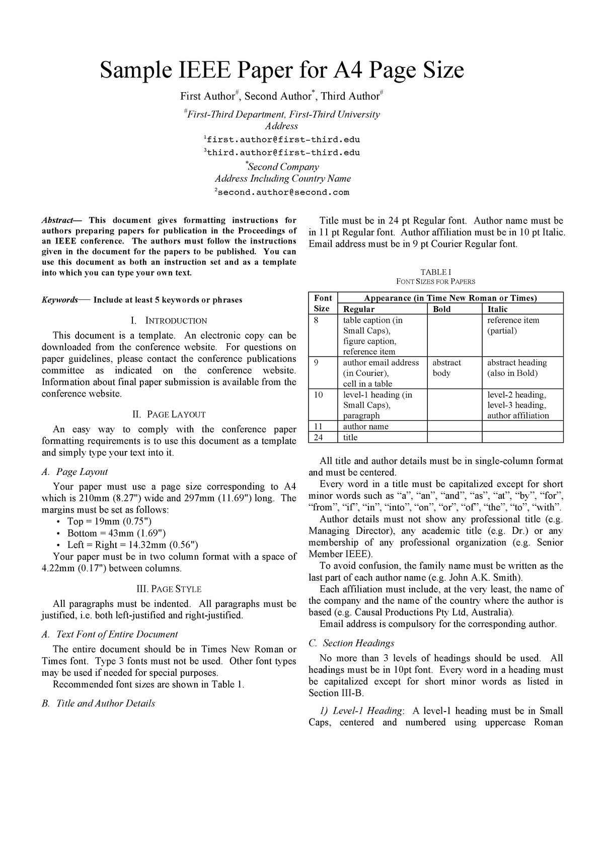 Ieee-format - Sample IEEE Paper For A4 Page Size First Author#, Second ...