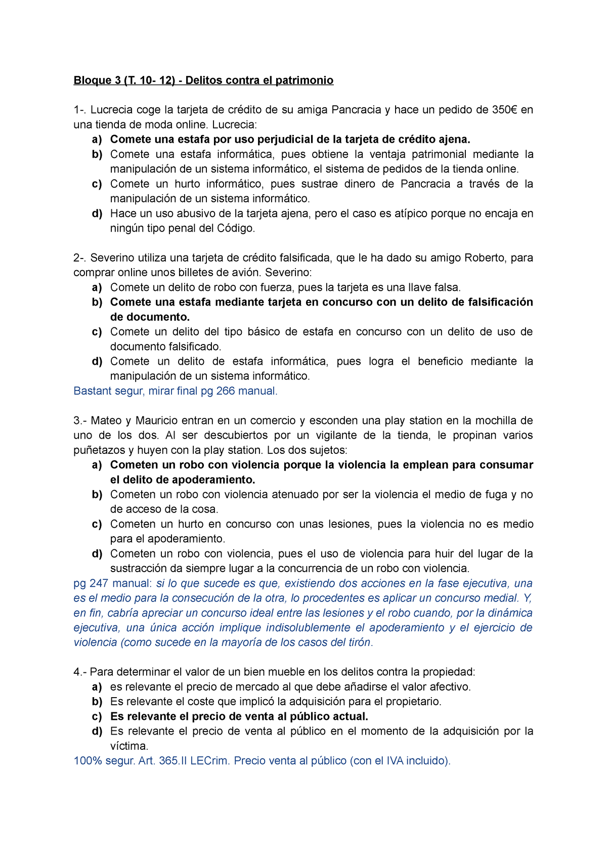 Preguntas Test Penal Parte Especial Delitos Contra El Patrimonio ...