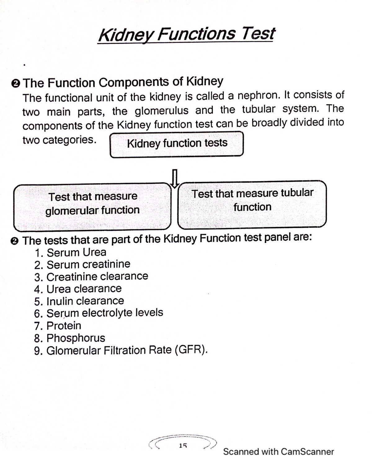 kidney function test case study