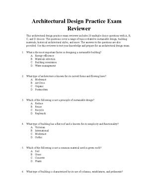 Architectural History and Theory Practice Exam Reviewer - Architectural ...