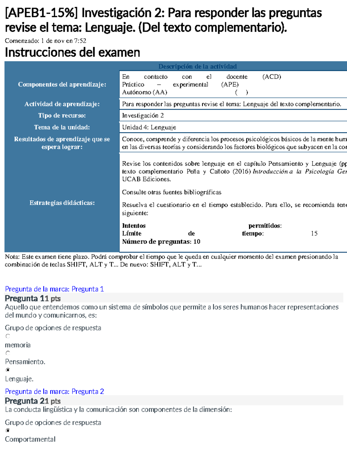 Investigación 2 Para Responder Las Preguntas Revise El Tema Lenguaje ...