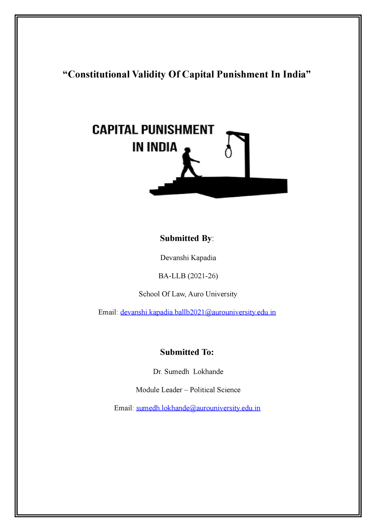 literature review on capital punishment in india