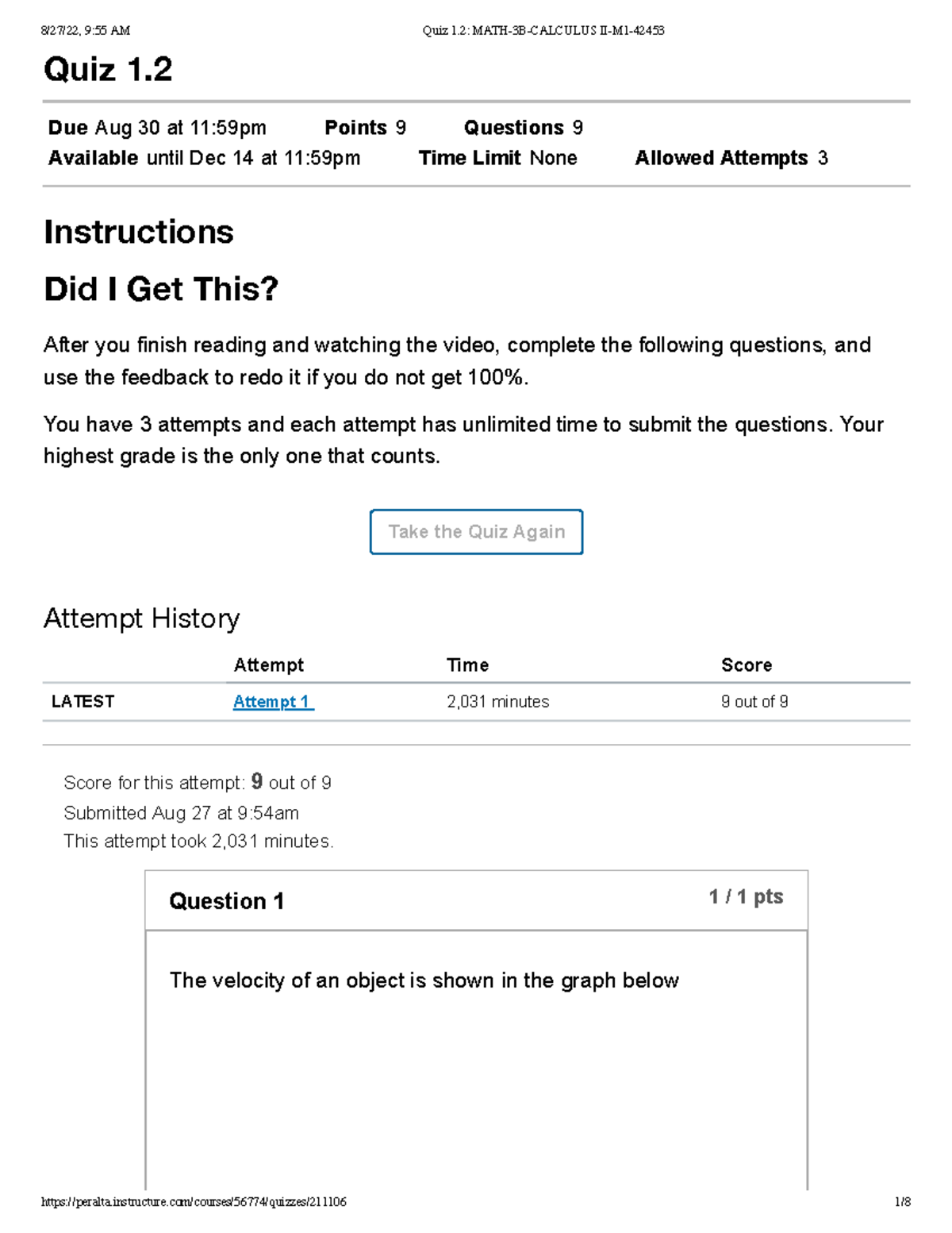 Quiz 1 2 Math 3b Calculus Ii M1 42453 Quiz 1 Due Aug 30 At 11 59pm Quiz 1 2 Math 3b Calculus Ii M1 42453 Quiz 1 Due Aug 30 At 11 59pm