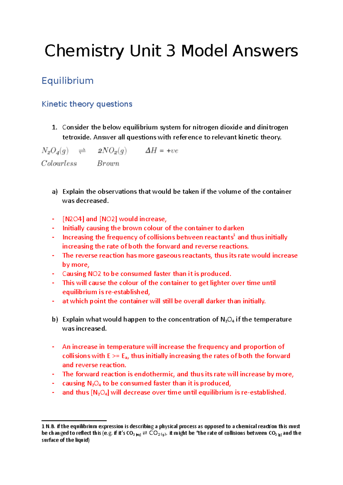 Chemistry Unit 3 Model Answers - Chemistry Unit 3 Model Answers ...