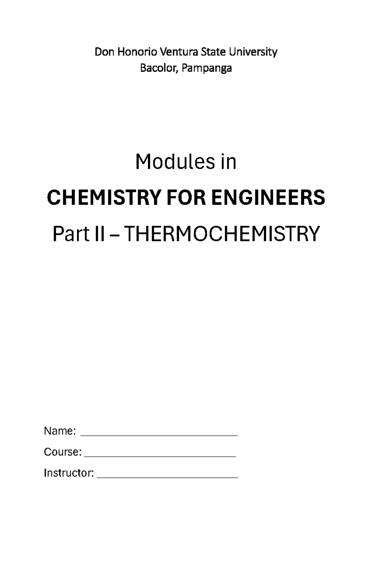 Module-2- Thermodynamics-CHEM - Don Honorio Ventura State University ...
