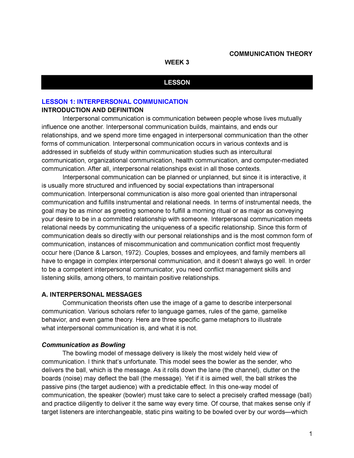 WK3 - Different Types OF Communication Theories - COMMUNICATION THEORY ...