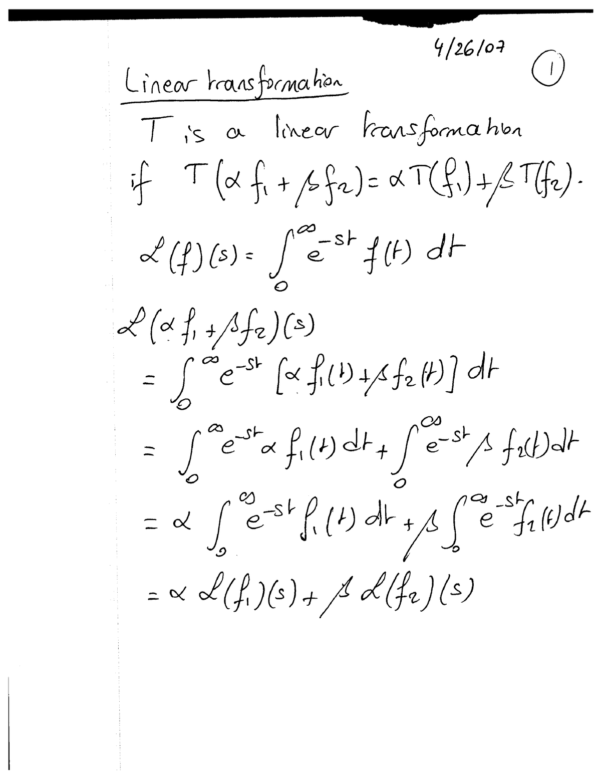 Laplace Transforms Lect 1 - Electrical Engineering - West Neg - Studocu