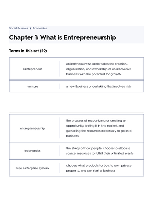 Entrepreneurship And The Economy Flashcards Quizlet - Entrepreneurship ...