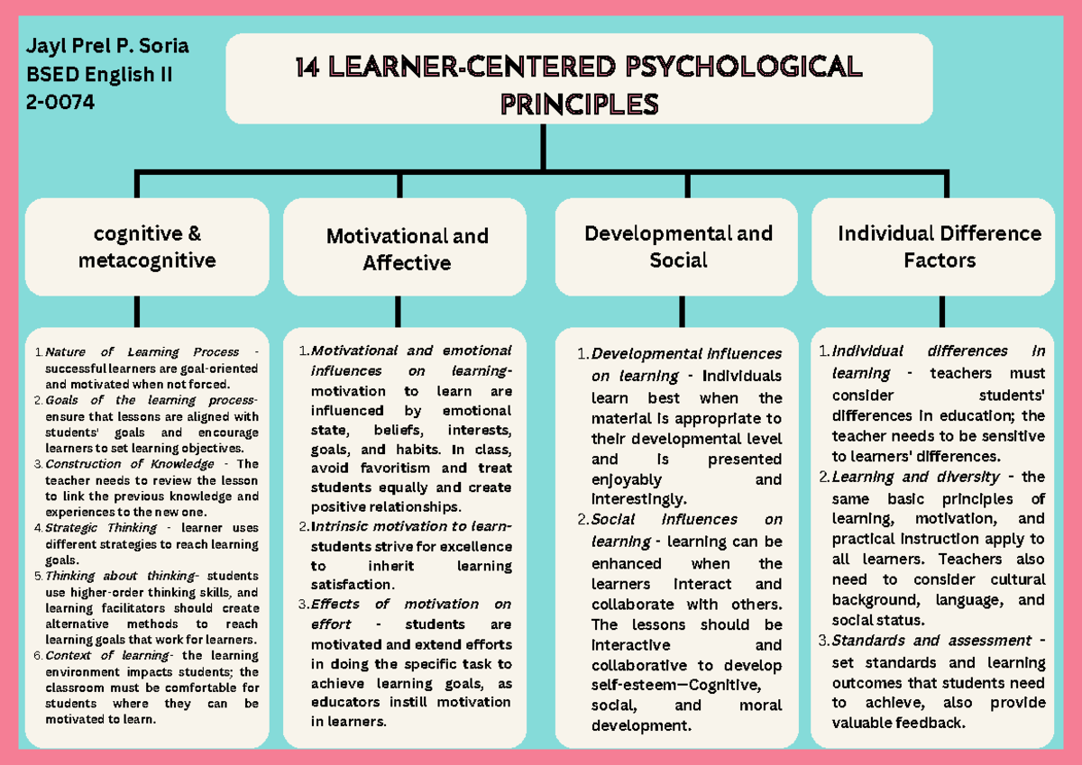 essay about learner centered psychological principles