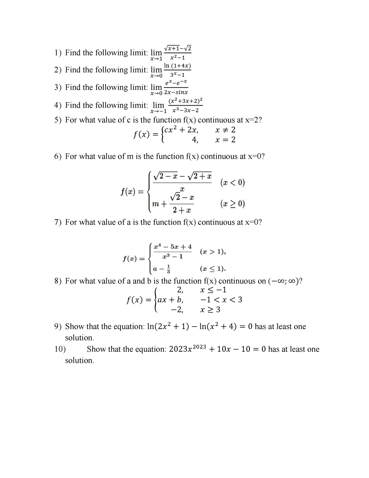 2324 CB R02 - lllllllllllllllllllllllllllll - 1) Find the following ...