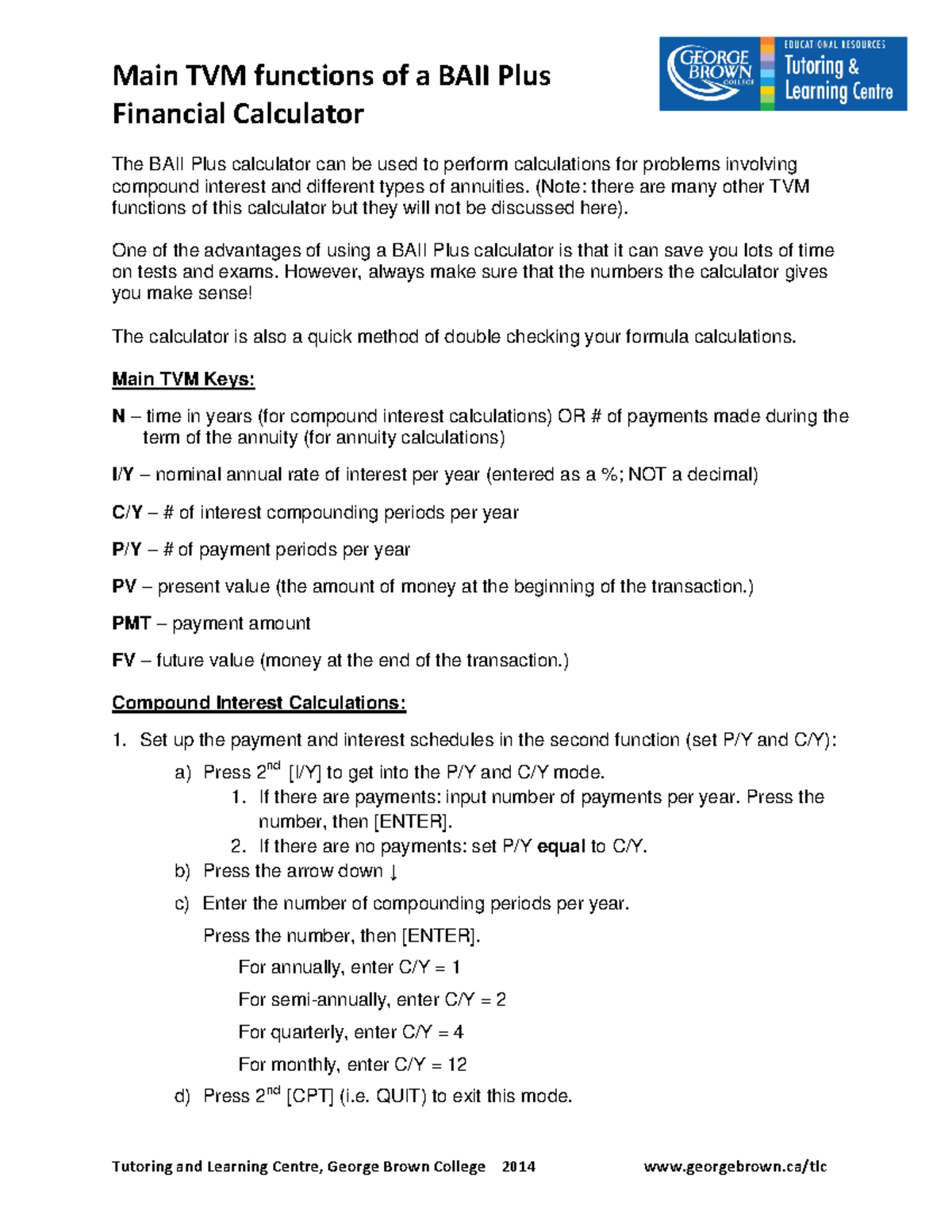 TVM Keys in BAII Plus Calculator - Main TVM functions of a BAII Plus ...