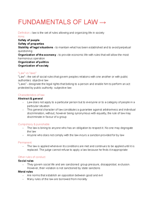 Law 2 - Law notes - Public law Private law Differences regarding their ...