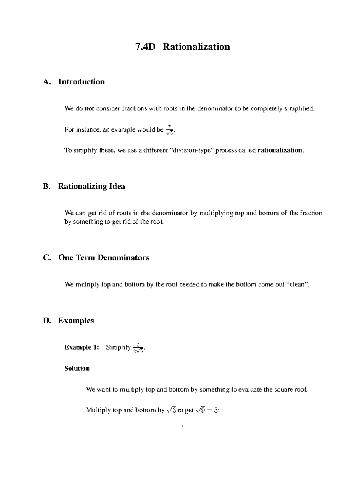 7 - yes - 7 Rationalization A. Introduction ####### We do not consider ...
