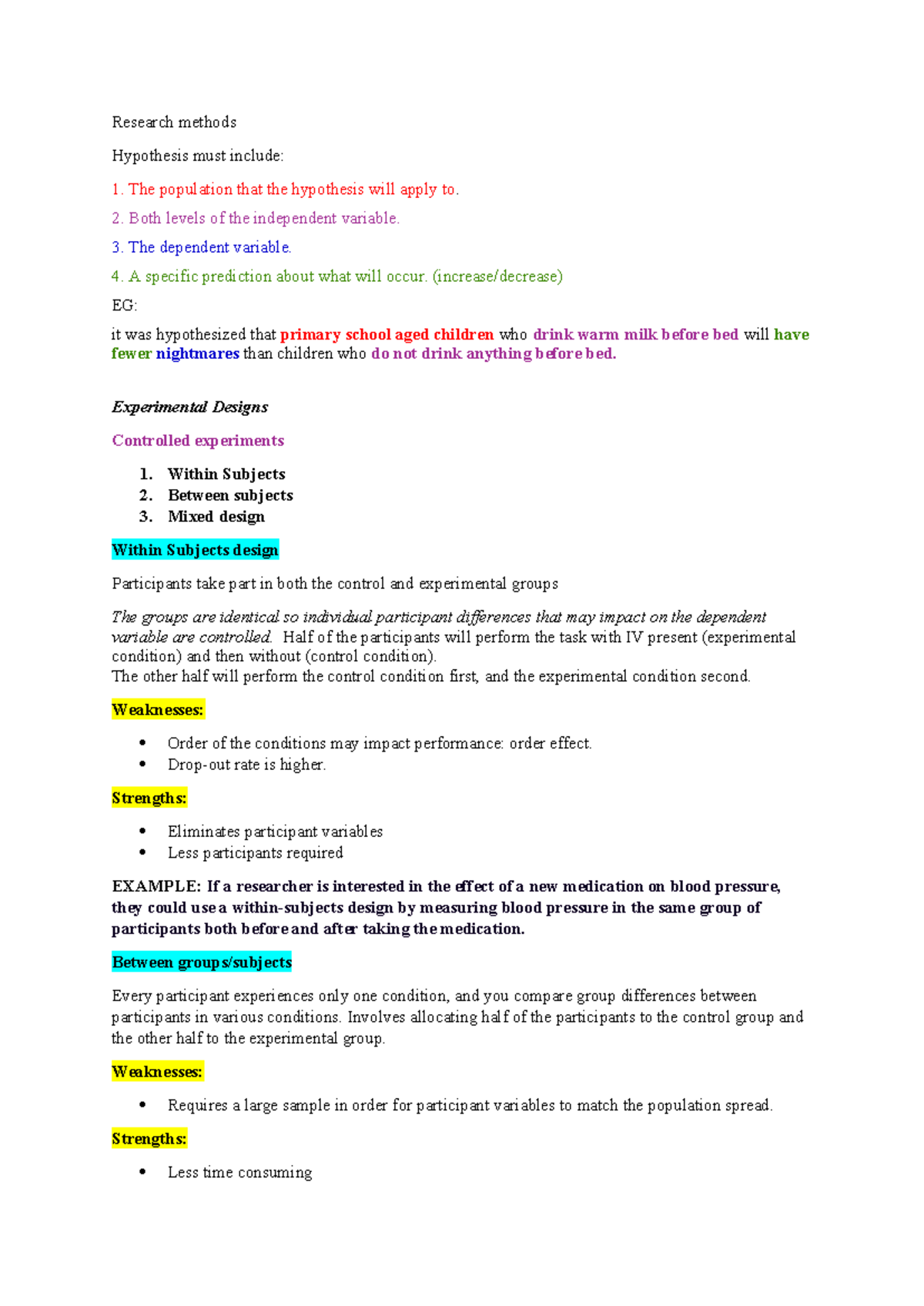 Research methods research methods hypothesis must include the