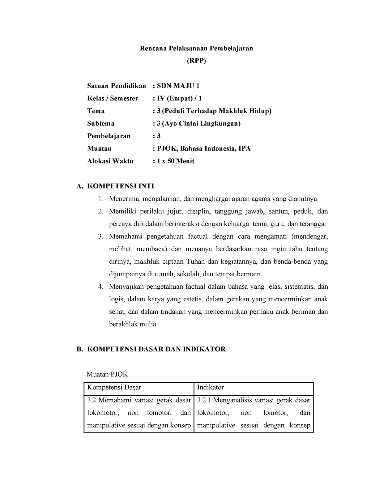 Rpp Kelas 4 Tema 3 Subtema 3 Pembelajaran 3 Rencana Pelaksanaan Pembelajaran Rpp Satuan 0801