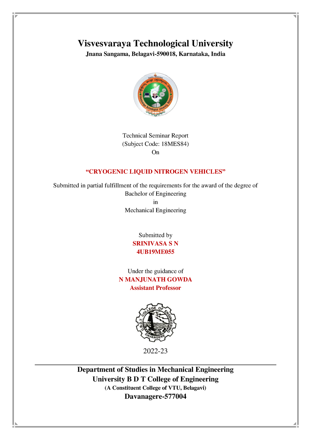 Report 2 merged merged - Visvesvaraya Technological University Jnana ...