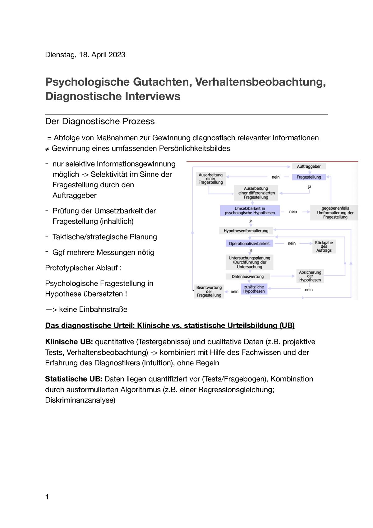 Psychologische Gutachten, Verhaltensbeobachtung, Diagnostische ...