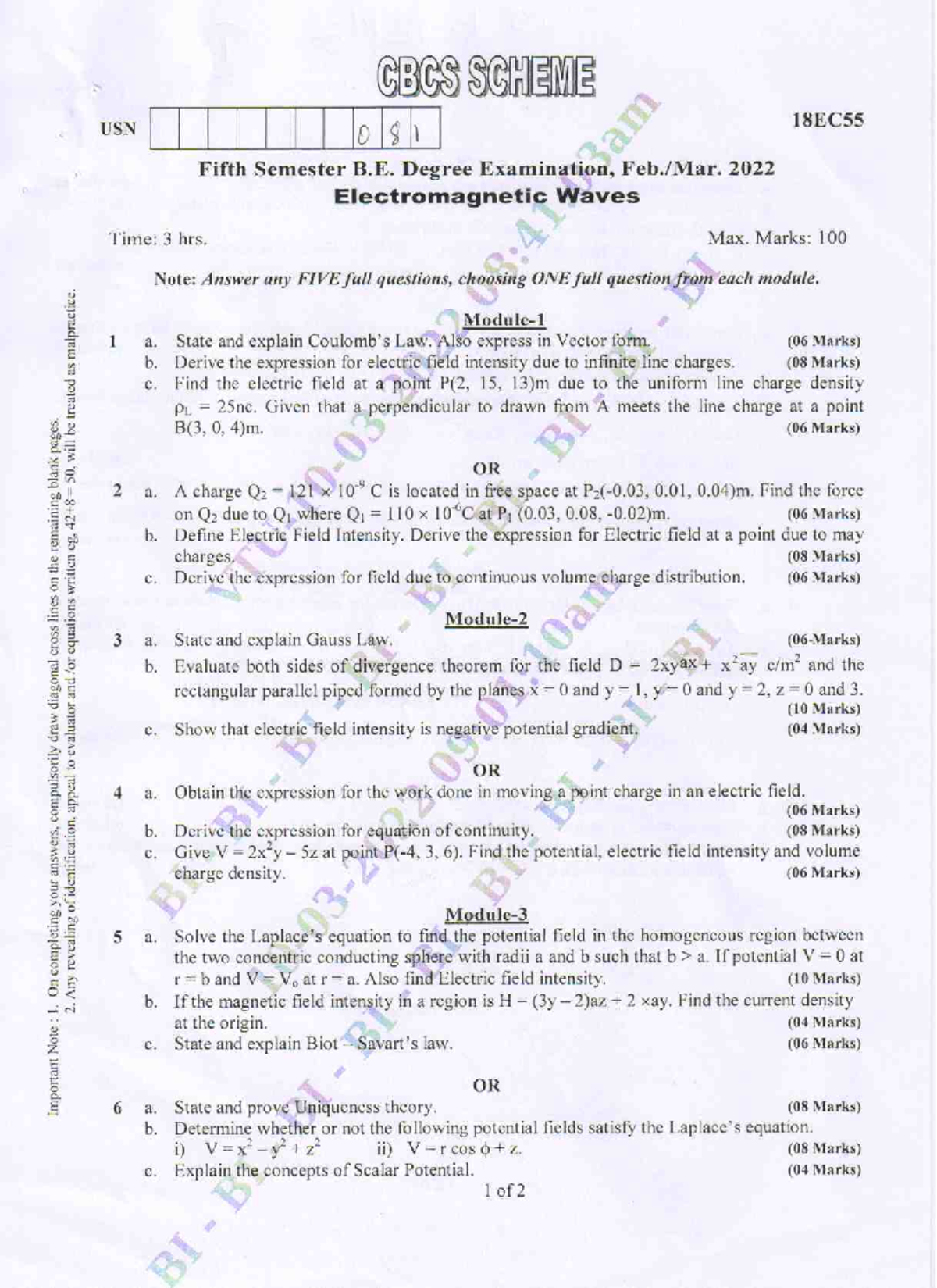 Feb-2022-18EC55 - NOTES - electromagnetic wave - Studocu