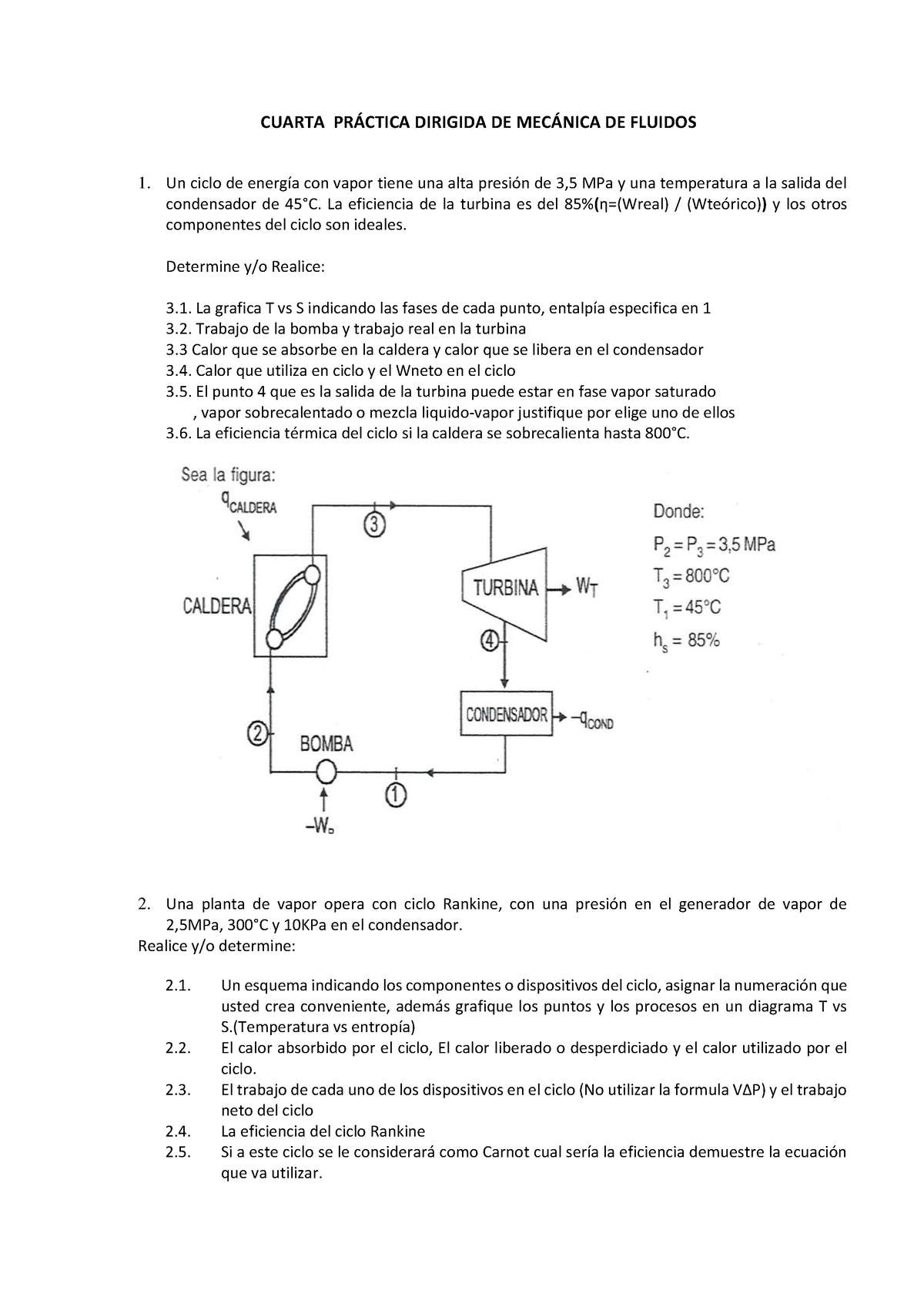 Práctica Dirigida DE Mecánica DE Fluidos N°3 - CUARTA PR¡CTICA DIRIGIDA ...