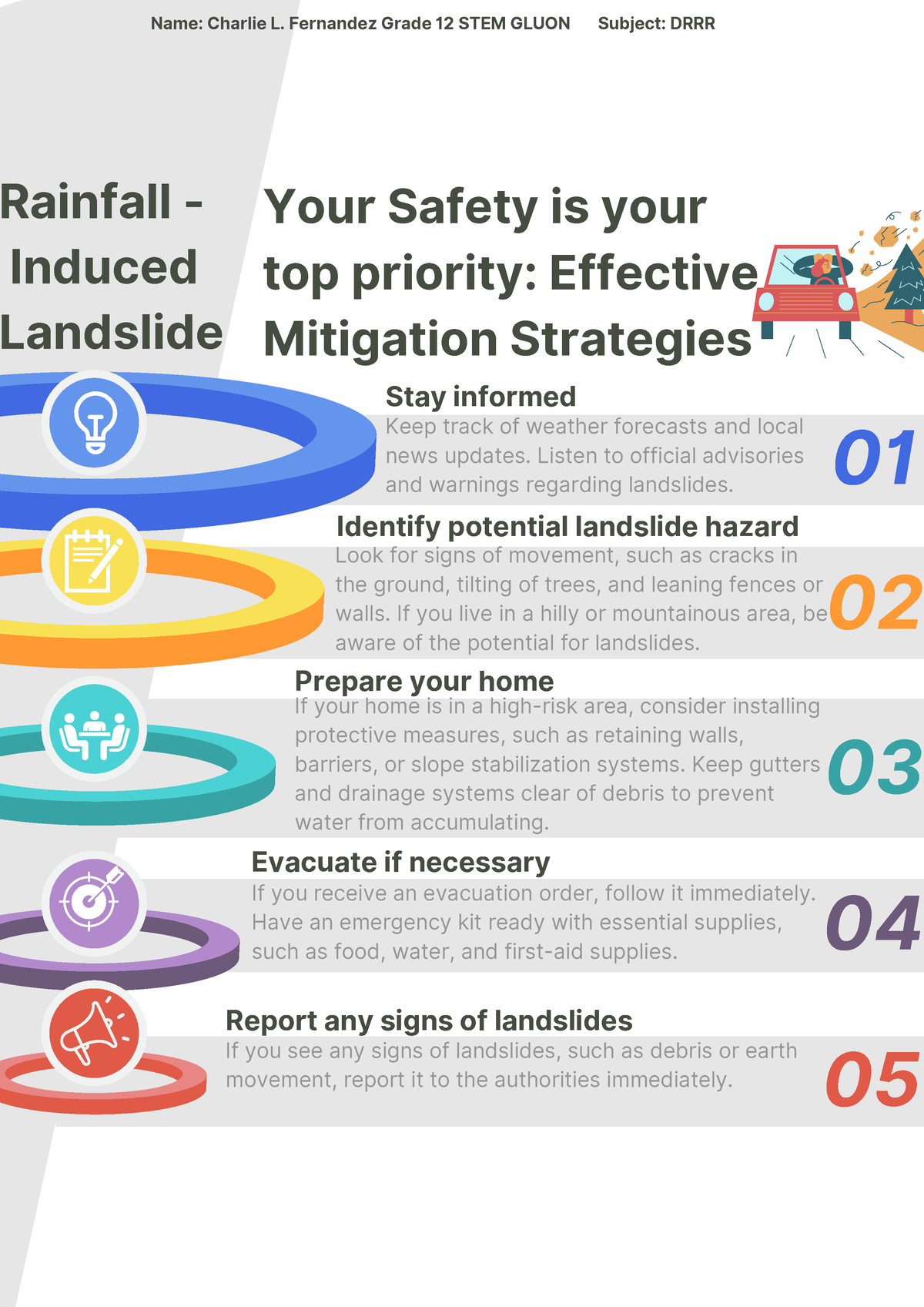 INDUCED LANDSLIDE - If you see any signs of landslides, such as debris ...