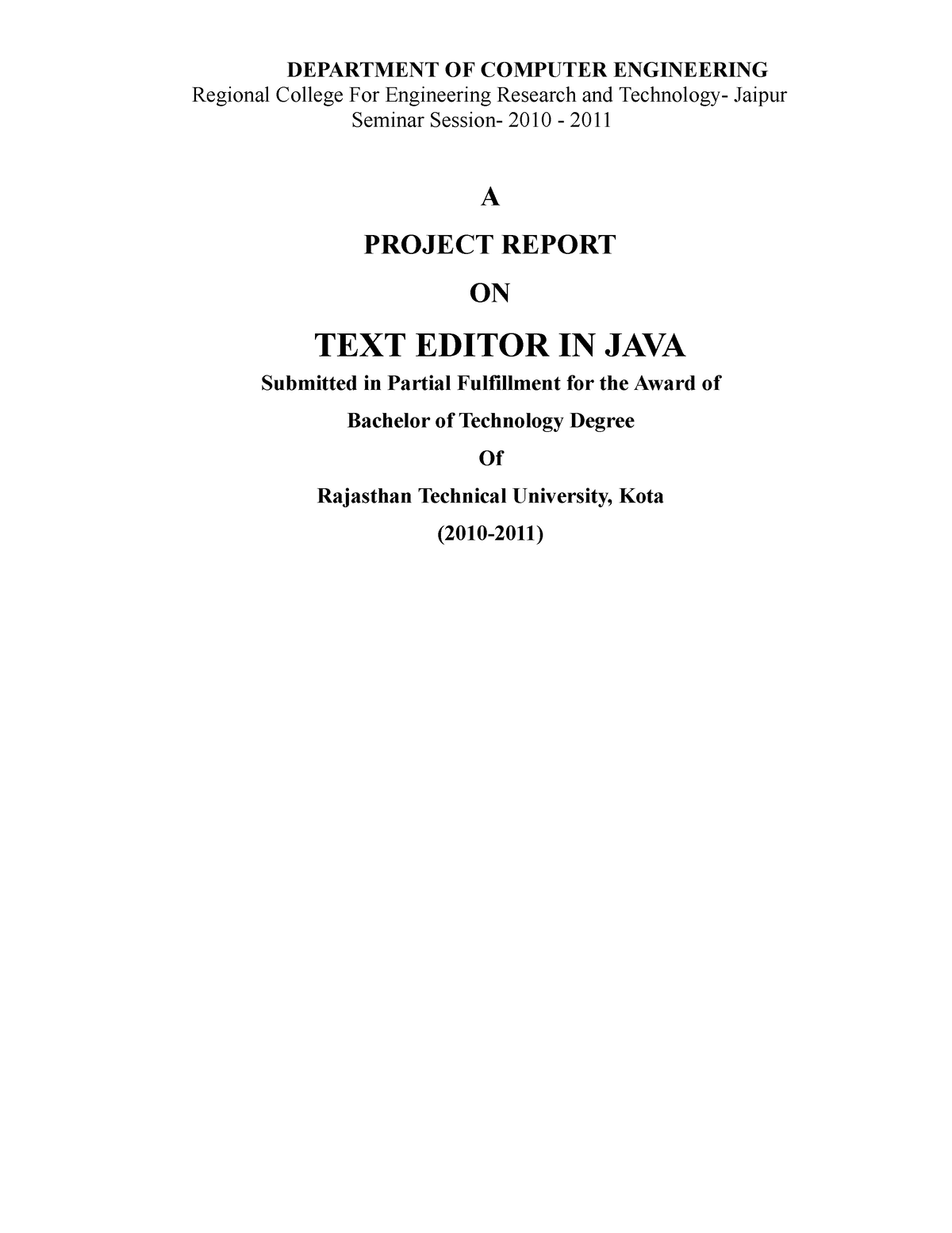 project-report-text-editor-in-java-department-of-computer-engineering