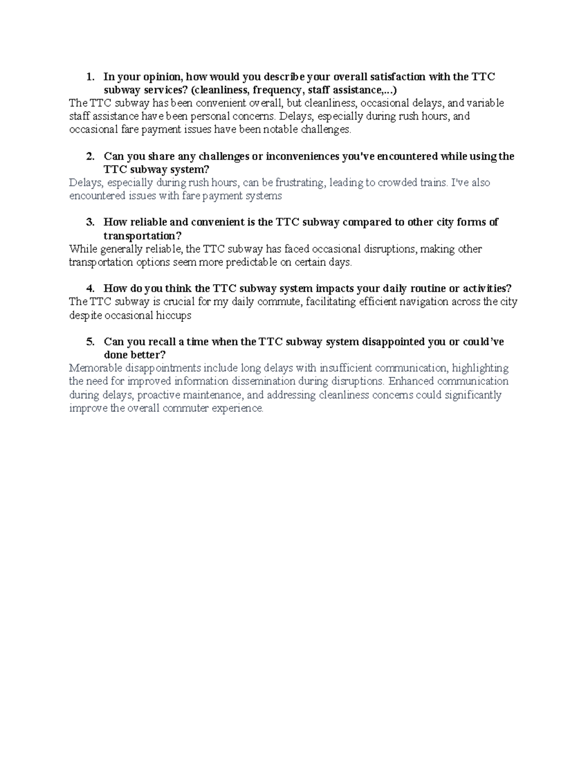 interview transcript - In your opinion, how would you describe your ...