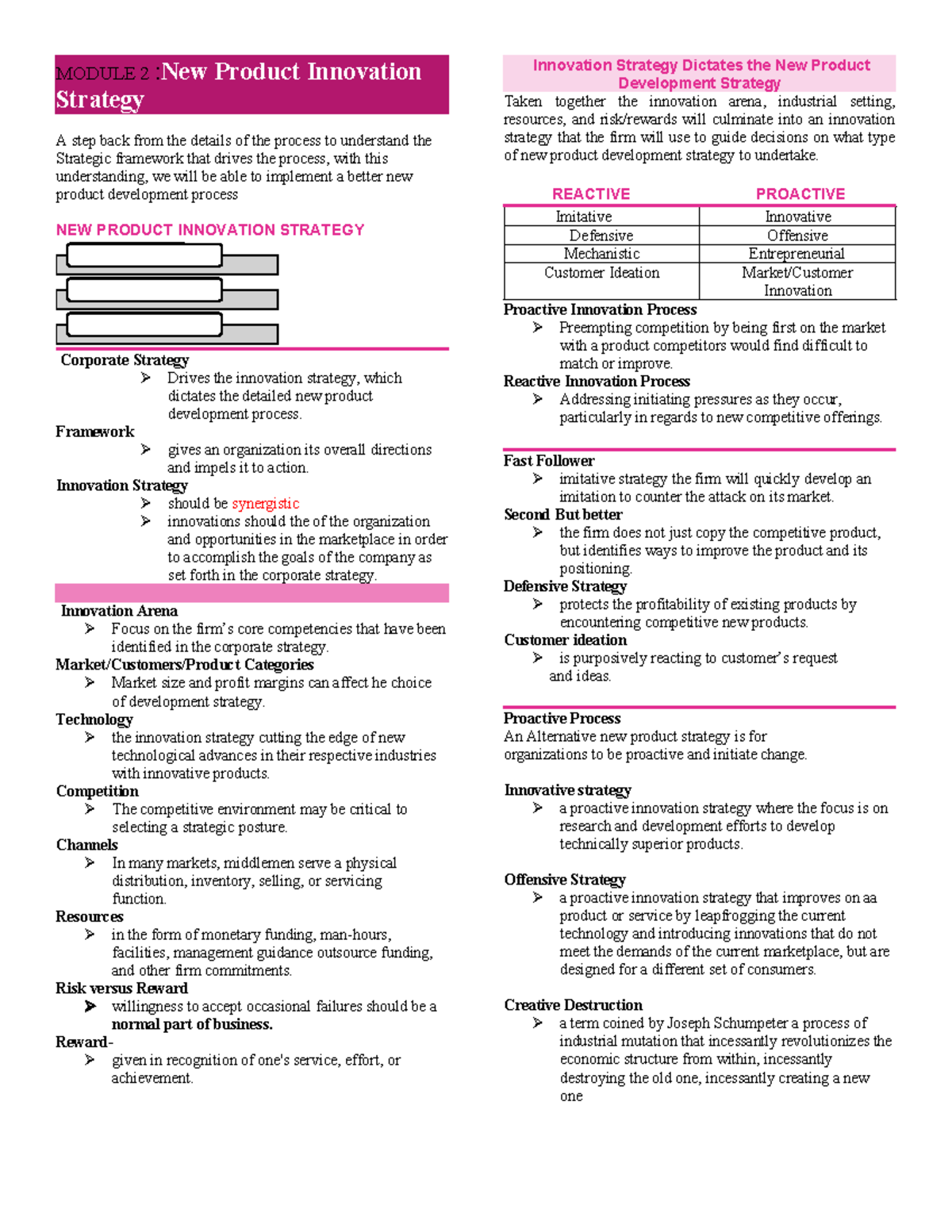 Prodman- Reviewer - MODULE 2 :New Product Innovation Strategy A step ...