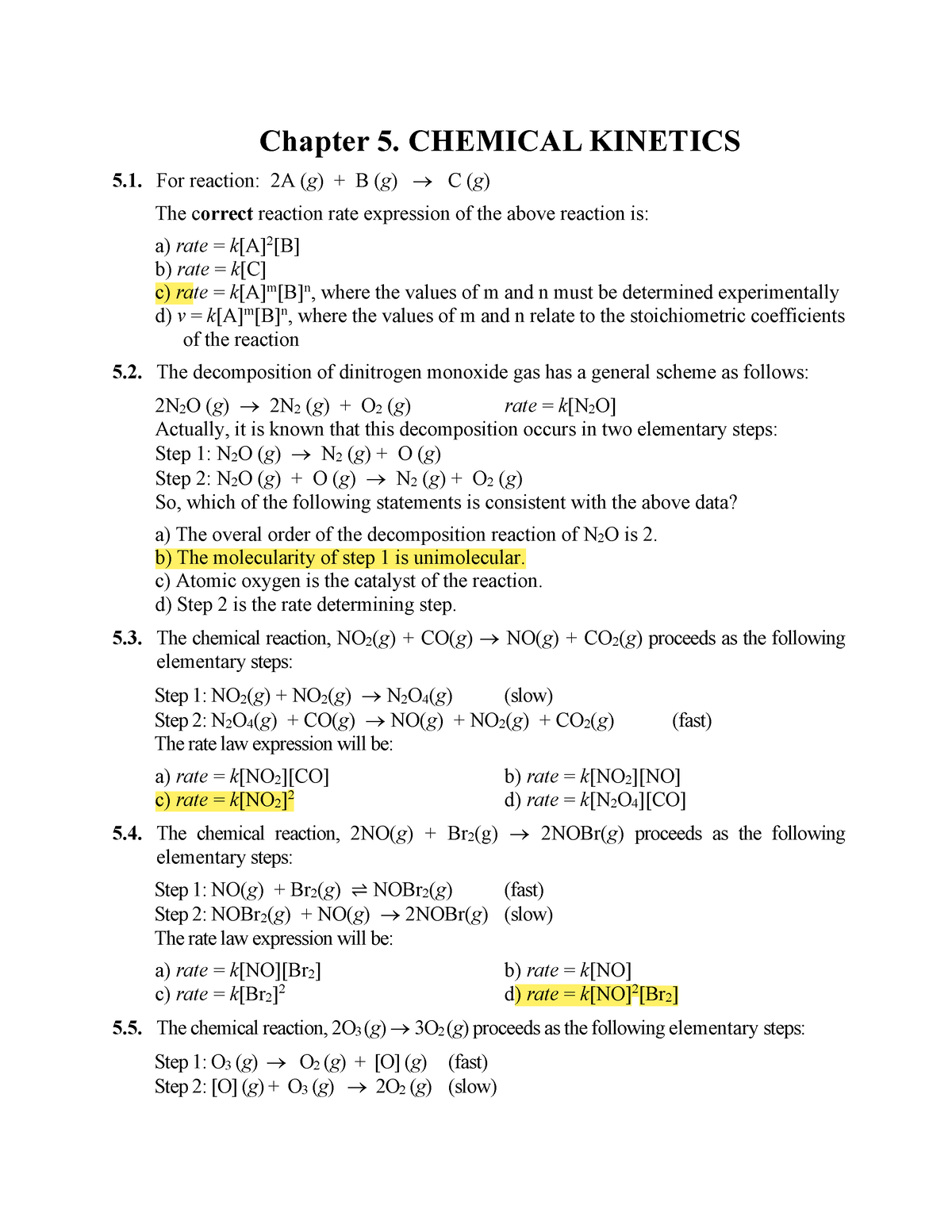 case study based question on chemical kinetics