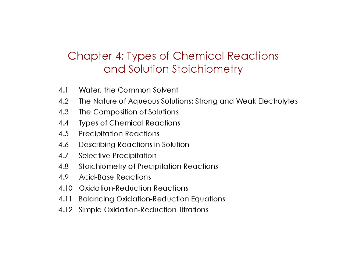 Ch 4 Key - Practice questions - Chapter 4: Types of Chemical Reactions ...