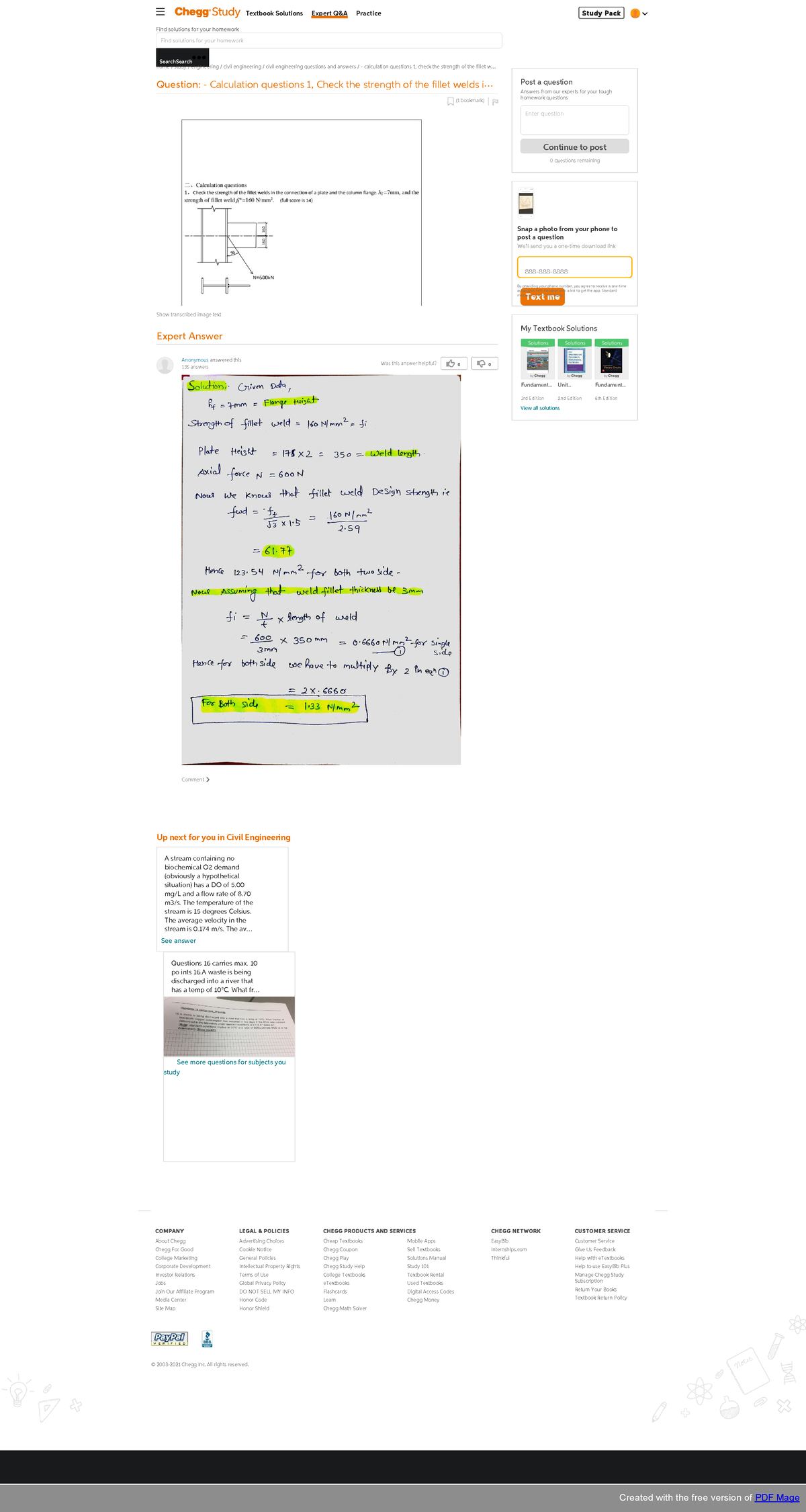 - calculation questions 1 check the strength of t. chegg - Law of Torts ...