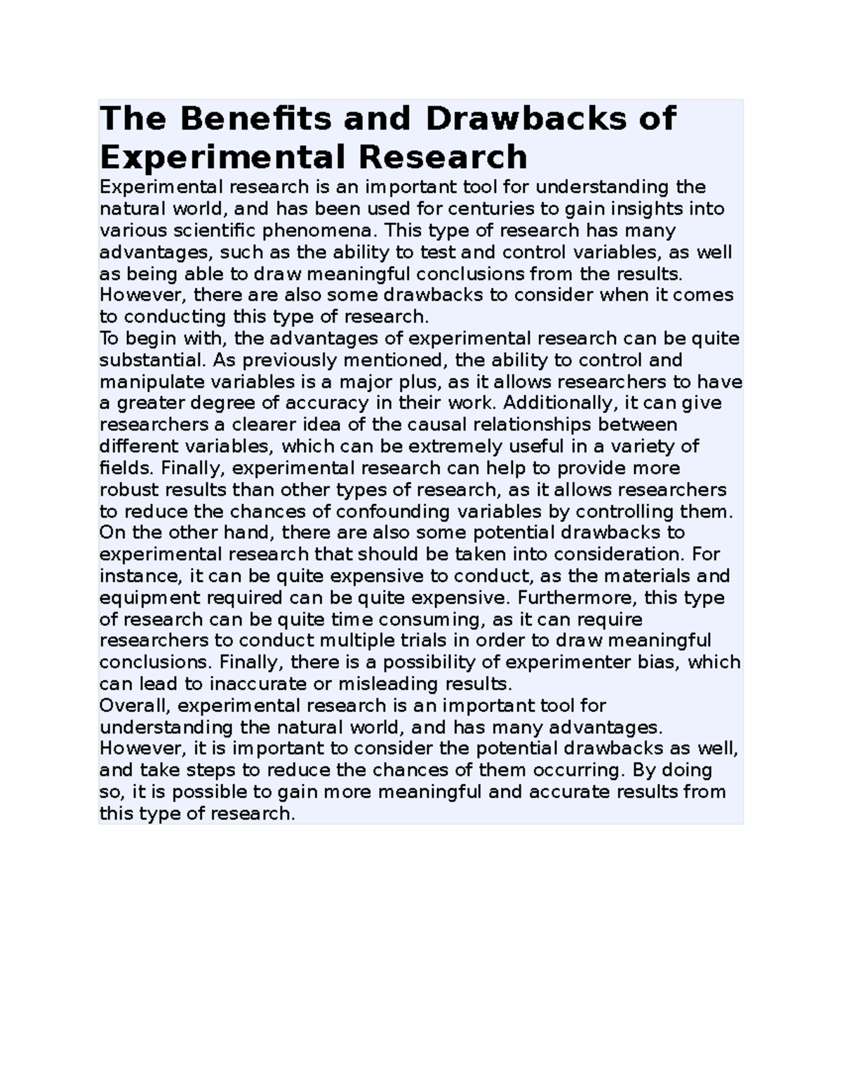 drawbacks of empirical research