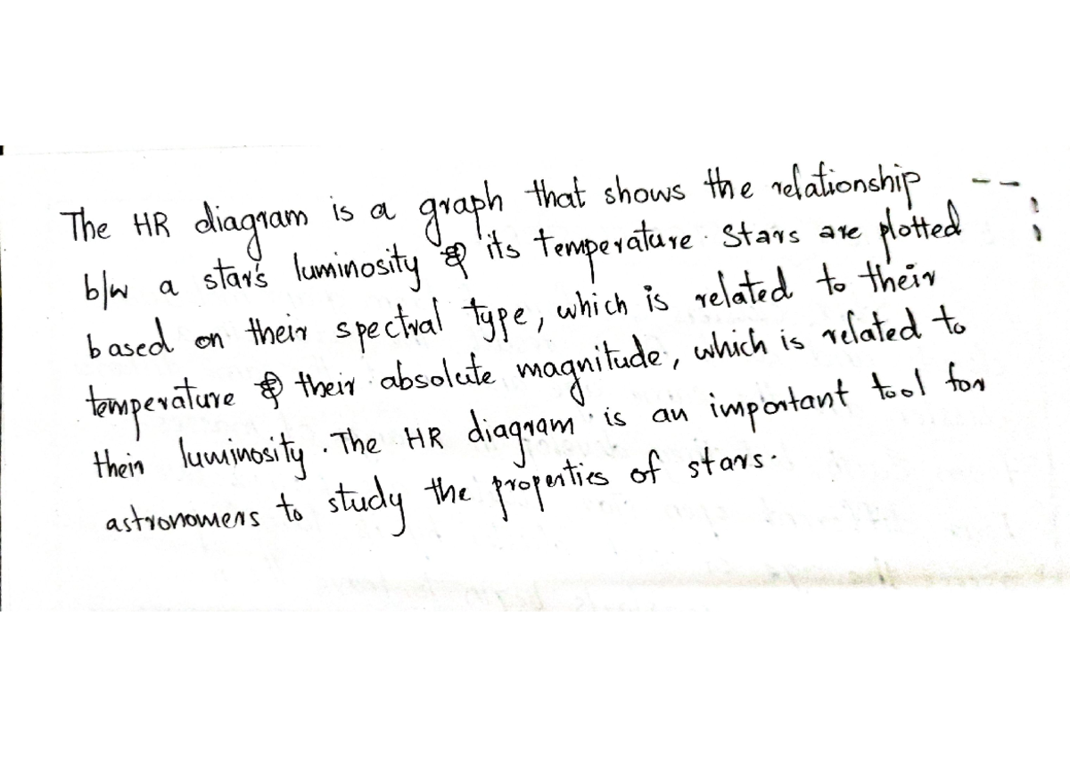 Hr diagram - Bsc Physics - Studocu