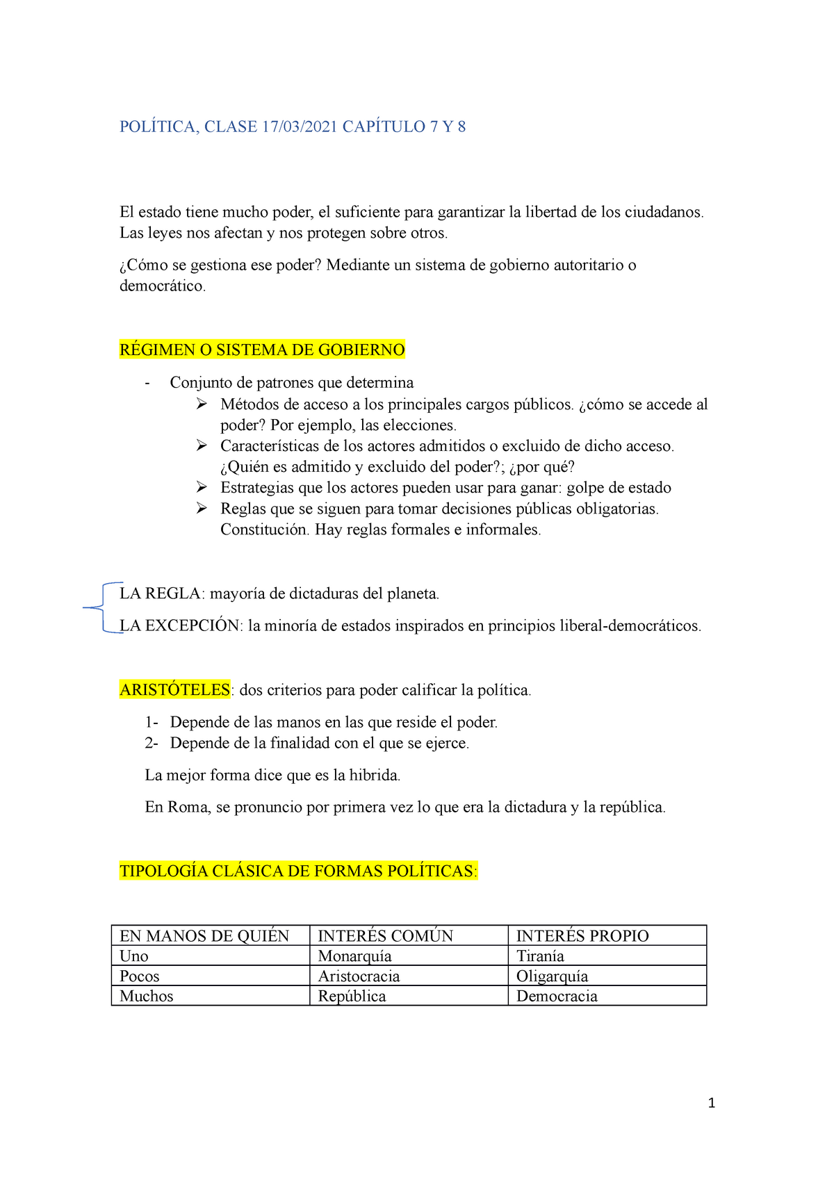 17 De Marzo Apuntes Democracia. INTRODUCCIÓN A LA CIENCIA POLÍTICA ...