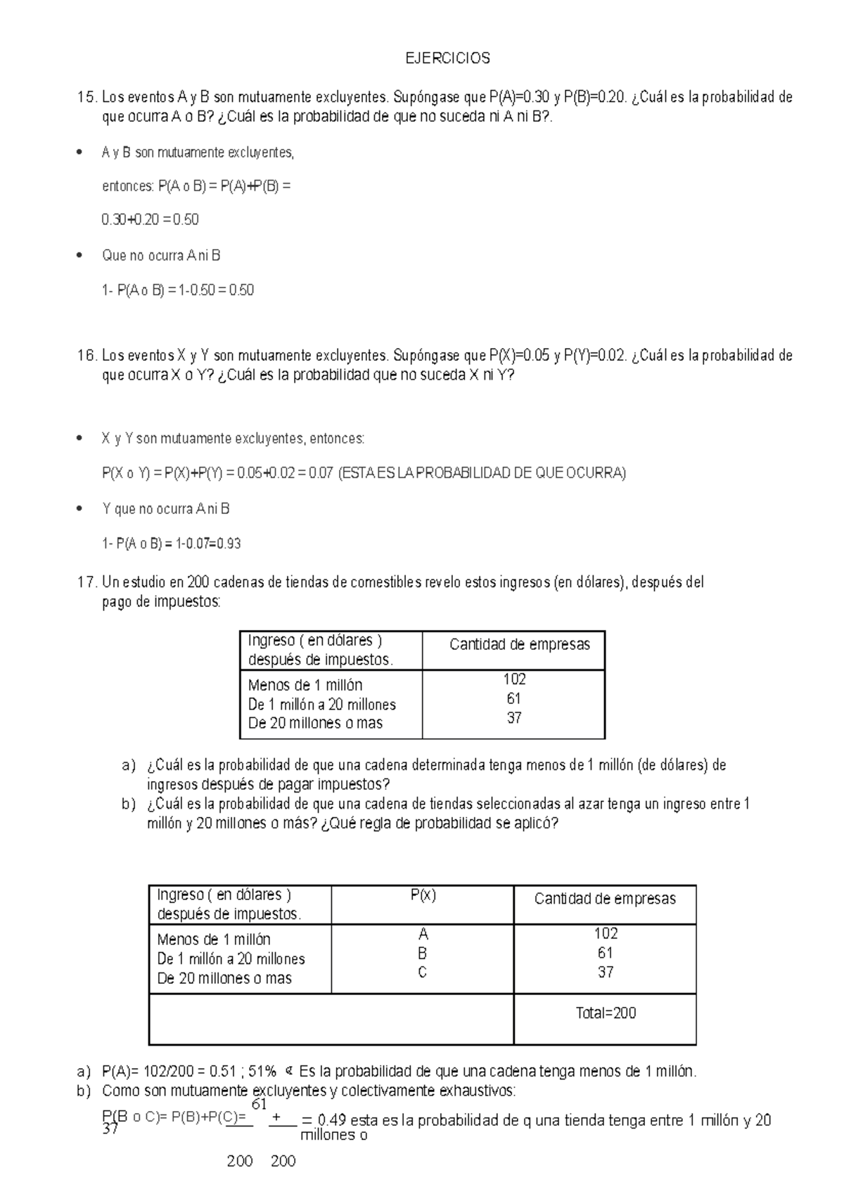 Pdf Ejercicios Probabilidad Estadistica Descriptiva - EJERCICIOS 15 ...