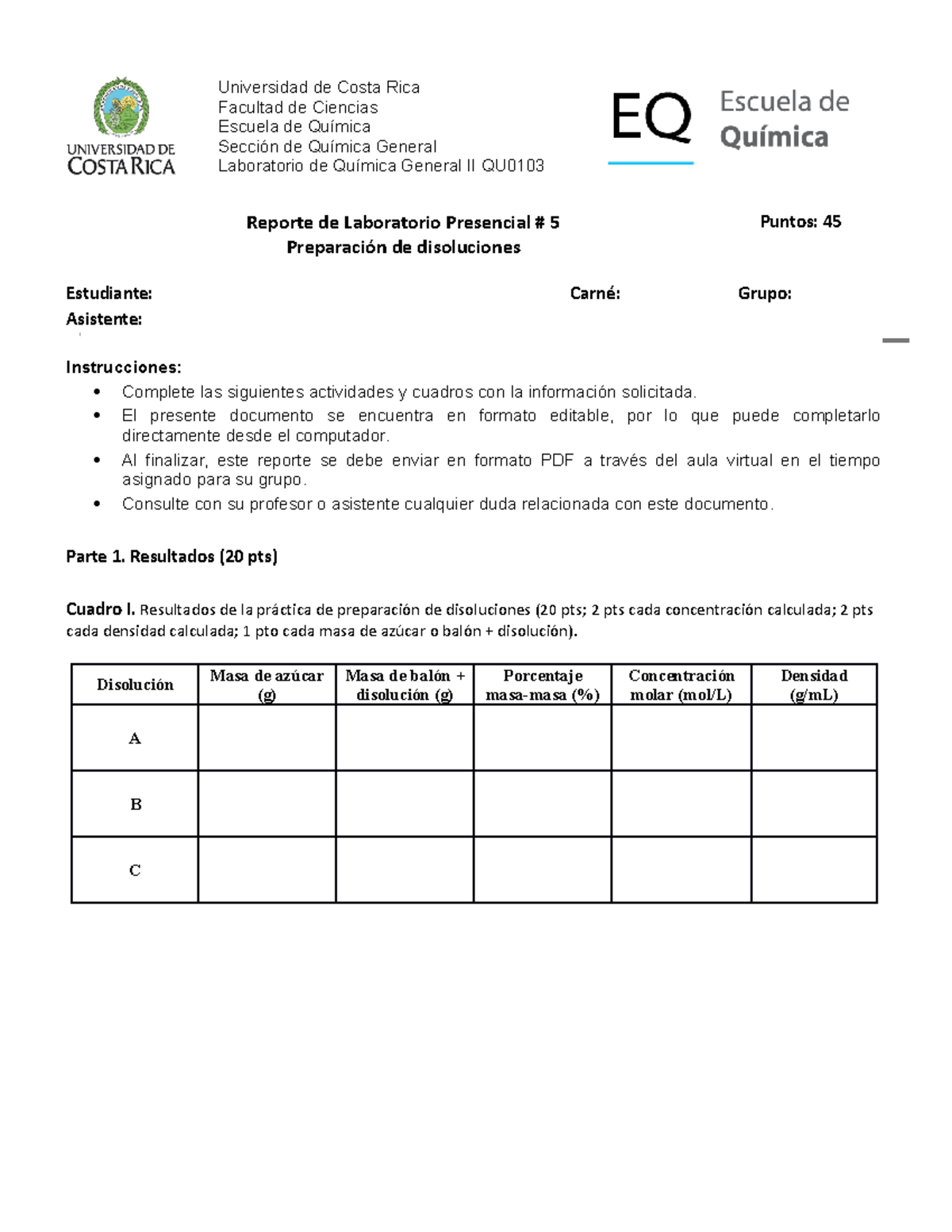 RP05 - Disoluciones - Reporte 05 - Universidad De Costa Rica Facultad ...