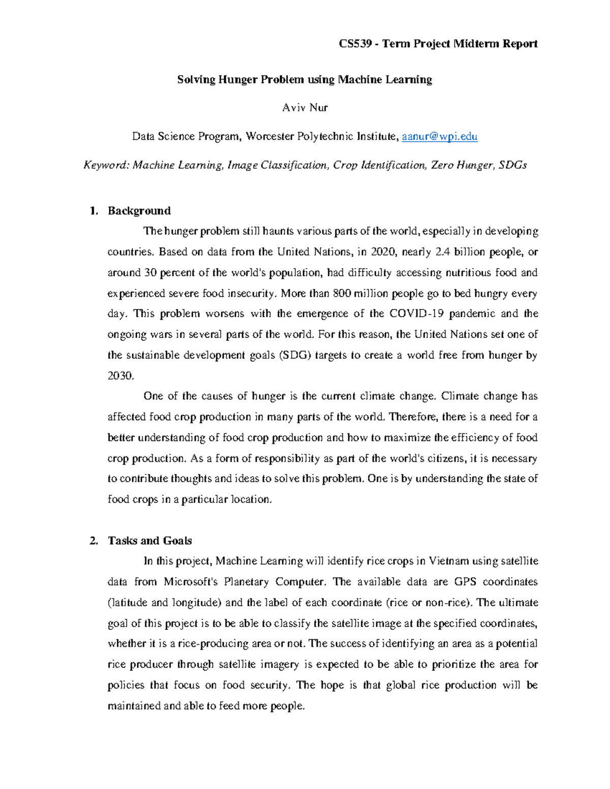 Solving Hunger Problem with Machine Learning - Studocu